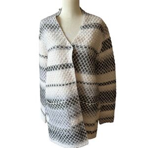 HUBERT GASSER WOOL CARDIGAN SWEATER COAT CHUMKY KNIT CHIC LUXURY TIMELESS LAYER